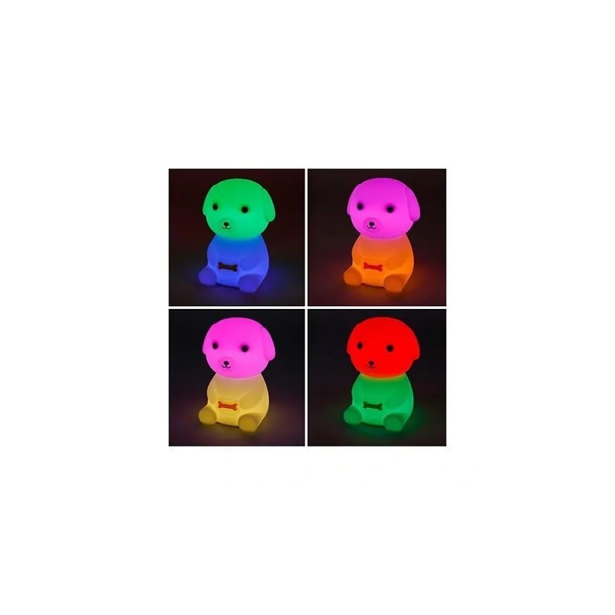 LED RGBW Prigušivo punjivo dječje noćno svjetlo LED/2,5W/5V 3000K 1200 mAh pas