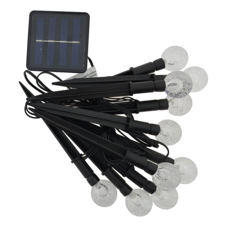 LED RGB solarna svjetiljka 10xLED/1,2V 300 mAh IP44 crna