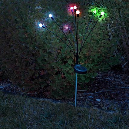 LED RGB solarna svjetiljka FIORINI 8xLED/1,2V 600mAh IP44 crna