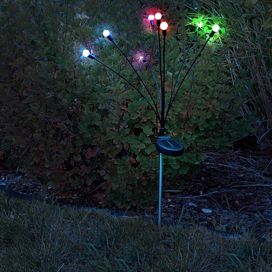 LED RGB solarna svjetiljka FIORINI 8xLED/1,2V 600mAh IP44 crna