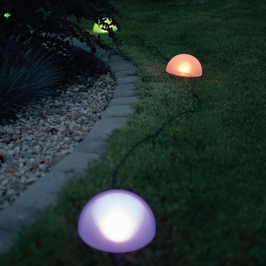 LED RGB Solarna svjetiljka HEMI LED/0,1W/1,2V 600 mAh IP44 bijela
