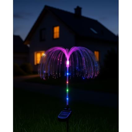 LED RGB solarna svjetiljka LED/1,2V 300 mAh IP44 crna
