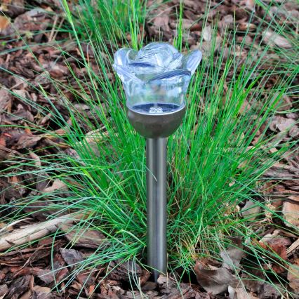 LED RGB solarna svjetiljka ROSE LED/1,2V 100 mAh IP44