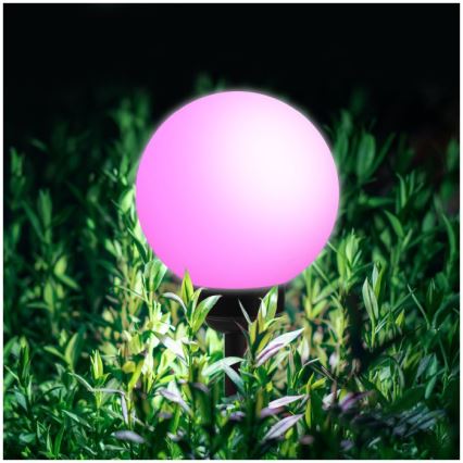 LED RGB solarna svjetiljka s senzorom SPHERE, LED/1,2V, IP44, 200 mAh, promjer 20 cm