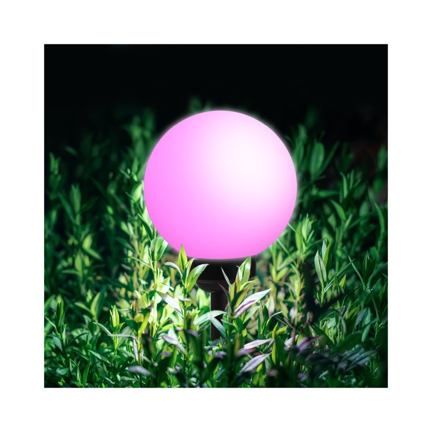 LED RGB solarna svjetiljka s senzorom SPHERE, LED/1,2V, IP44, 200 mAh, promjer 20 cm