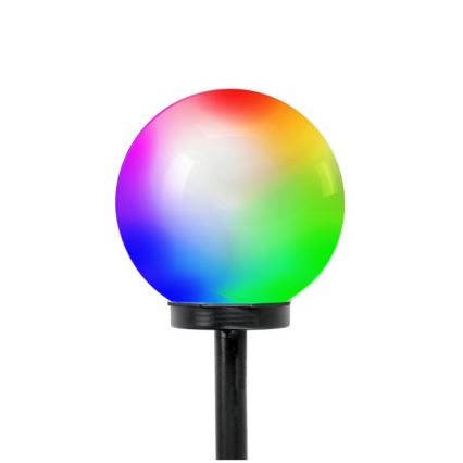 LED RGB solarna svjetiljka s senzorom SPHERE, LED/1,2V, IP44, 200 mAh, promjer 20 cm