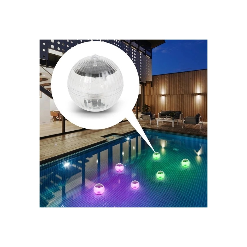 LED RGB Solarna svjetiljka za bazen sa senzorom za dan/noć LED/1,2V/600 mAh IP65