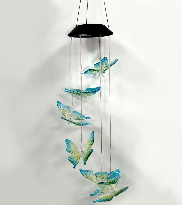 LED RGB solarno svjetlo 6xLED/1,2V 300 mAh IP44 leptir