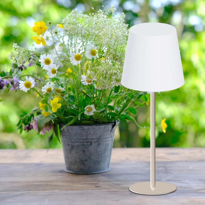 LED RGBW podesiva dodirna vanjska stolna lampa LUCIA LED/2W/5V 1800/2700/6500K 3600 mAh IP44 bež