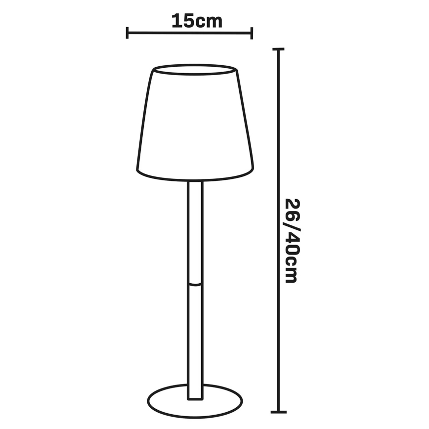 LED RGBW podesiva dodirna vanjska stolna lampa LUCIA LED/2W/5V 1800/2700/6500K 3600 mAh IP44 bež