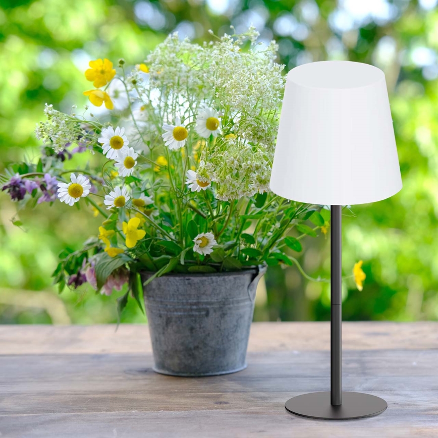 LED RGBW s mogućnošću prigušivanja, dodirna vanjska stolna lampa LUCIA LED/2W/5V 1800/2700/6500K 3600 mAh IP44 crna