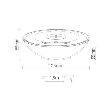 LED RGB Stolna lampa s bežičnim punjenjem LED/10W/230V