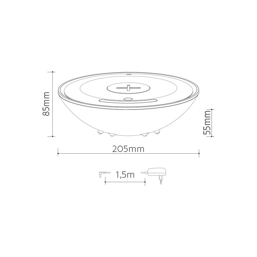 LED RGB Stolna lampa s bežičnim punjenjem LED/10W/230V