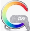 LED RGB stolna lampa s prigušivanjem, budilicom i Qi punjenjem 30W/230V srebrna