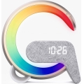 LED RGB stolna lampa s prigušivanjem, budilicom i Qi punjenjem 30W/230V zlatna