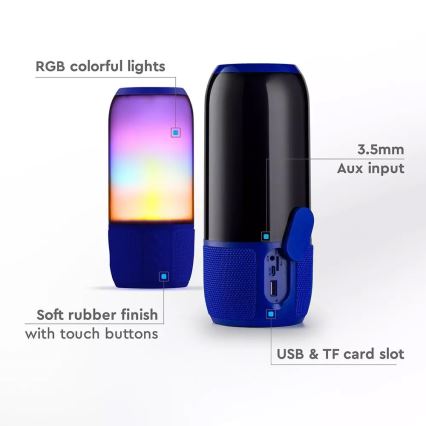LED RGB Stolna lampa sa zvučnikom 2xLED/3W/5V 1800 mAh