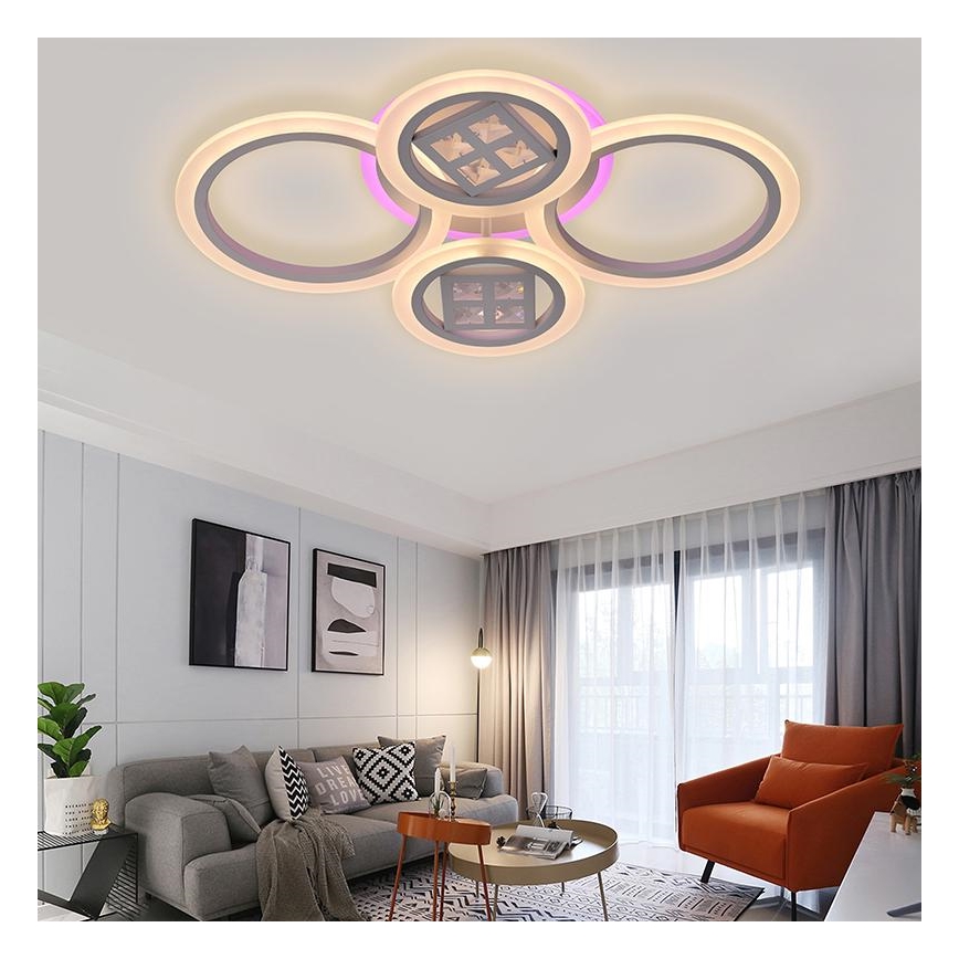 LED RGB prigušivački plafonski luster LED/50W/230V 3000-6500K + daljinski upravljač