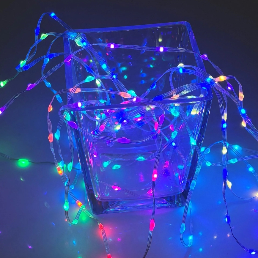 LED RGB svjetlosni lanac LED/10W/5V 10 m USB + daljinski upravljač