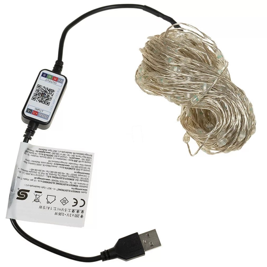 LED RGB svjetlosni lanac s mogućnošću prigušivanja 200xLED/29 funkcija 20,4m