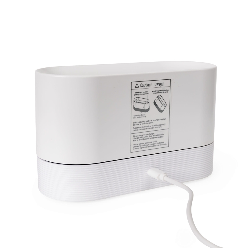 LED RGB Ultrazvučni aroma difuzor i ovlaživač zraka s pozadinskim osvjetljenjem 180ml bijela