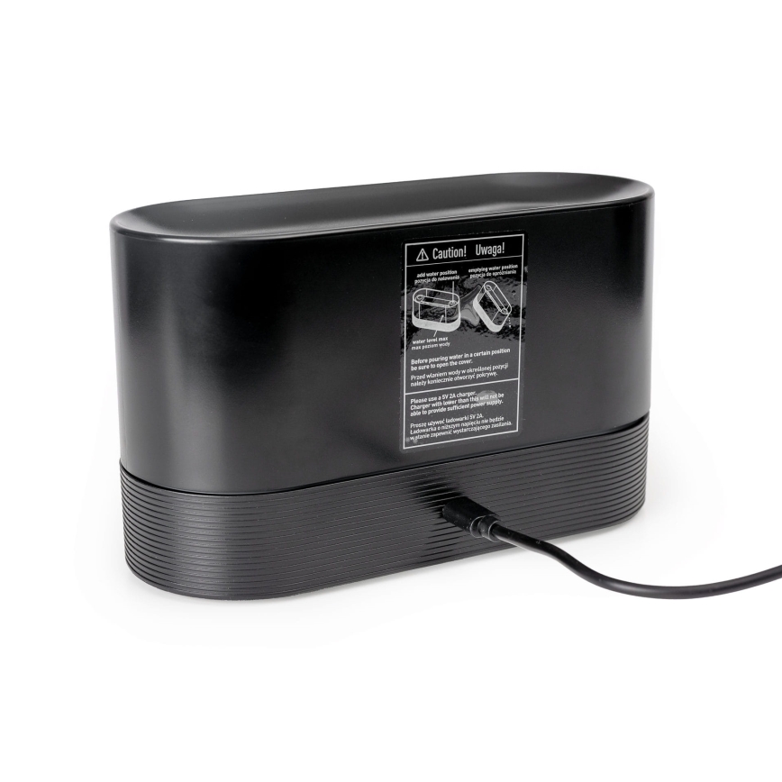 LED RGB Ultrazvučni aroma difuzor i ovlaživač zraka s pozadinskim osvjetljenjem 180ml crna