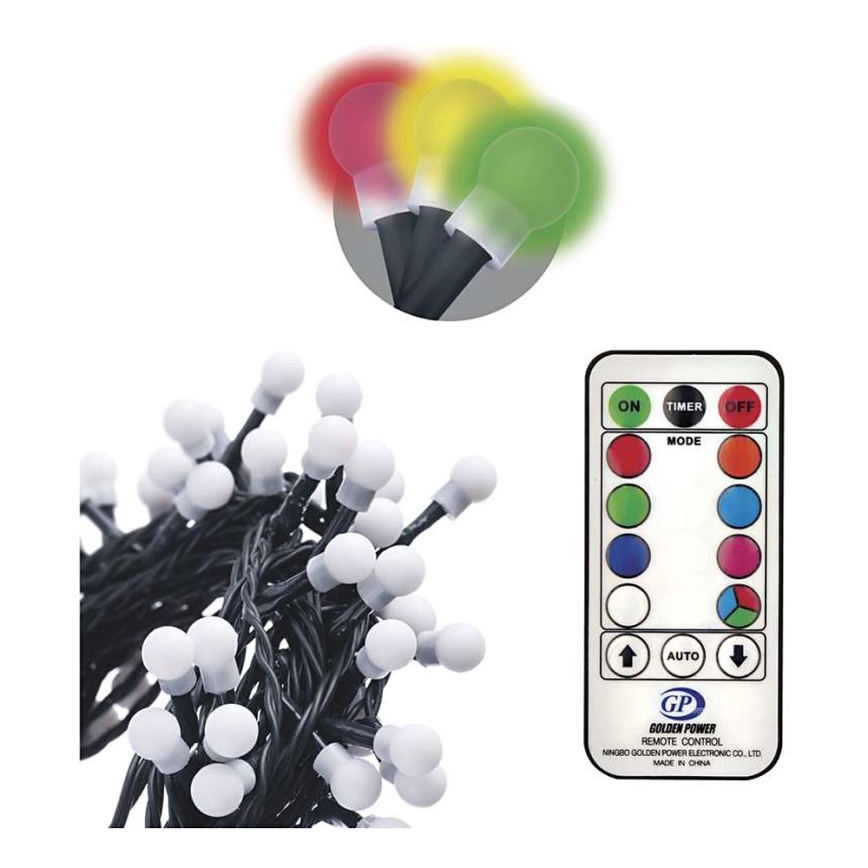 LED RGB Vanjske Božićne lampice CHAIN 96xLED/64 funkcije 15m IP44 + DU