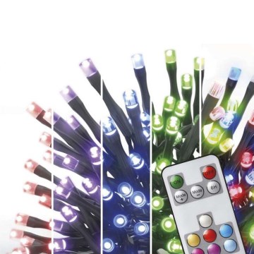 LED RGB Vanjski Božićni lanac 120xLED/72 načina rada 15m IP44 + daljinski upravljač