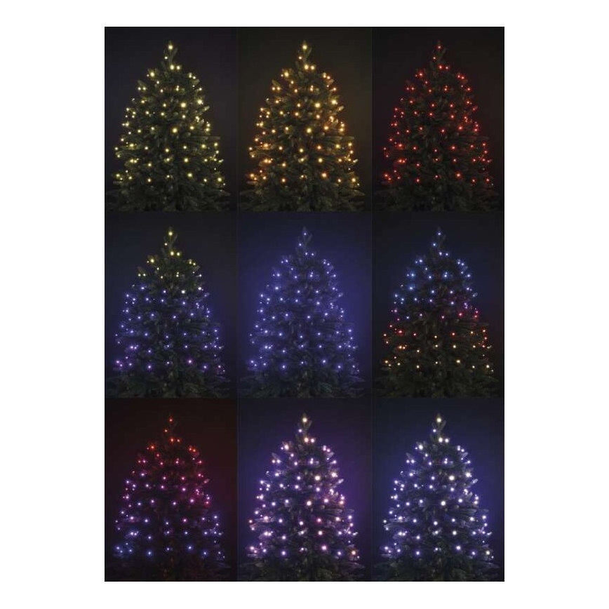 LED RGB Vanjski Božićni lanac 160xLED/72 načina rada 19m IP44 + daljinski upravljač