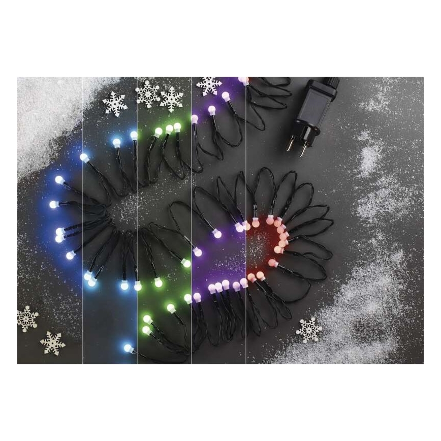 LED RGB Vanjski Božićni lanac 96xLED/64 načina rada 15m IP44 + daljinski upravljač