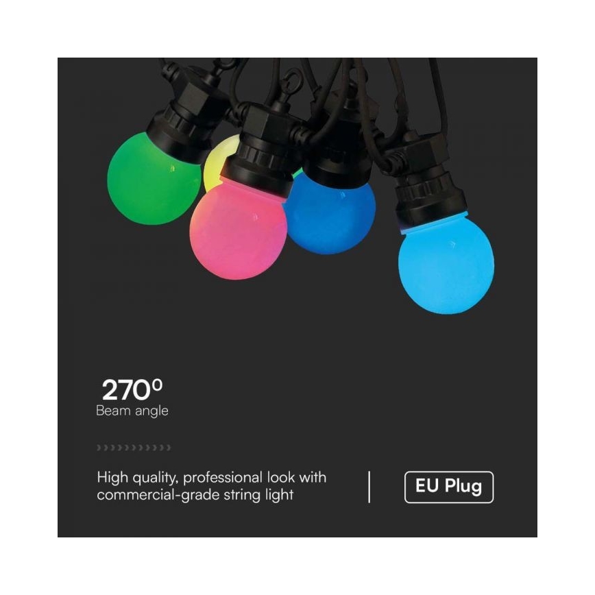 LED RGB Vanjski lanac STRING 13 m 15xLED/0,5W/230V IP44 + daljinski upravljač