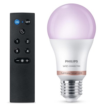 LED RGB žarulja s mogućnošću prigušivanja Philips SMART A60 E27/8,5W/230V 2200-6500K + daljinski upravljač