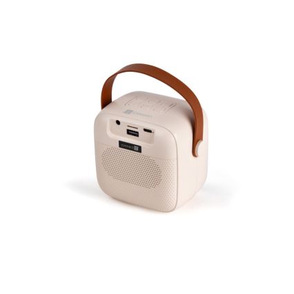 CONNECT IT CSP-1010-BG - LED RGB zvučnik s 2 bežična mikrofona, 5W/1200 mAh + 2x 400 mAh, krem/zlatna
