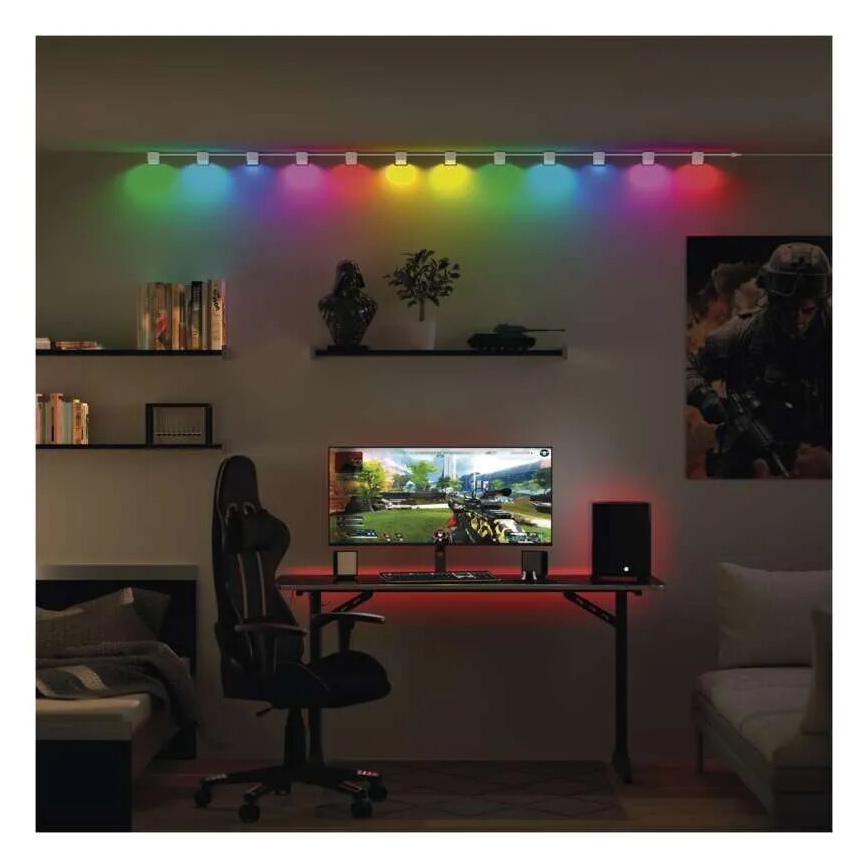LED RGBIC+CCT Dekorativni lanac sa spot rasvjetom GoSmart 12xLED/7W/230V 255 cm Wi-Fi Tuya