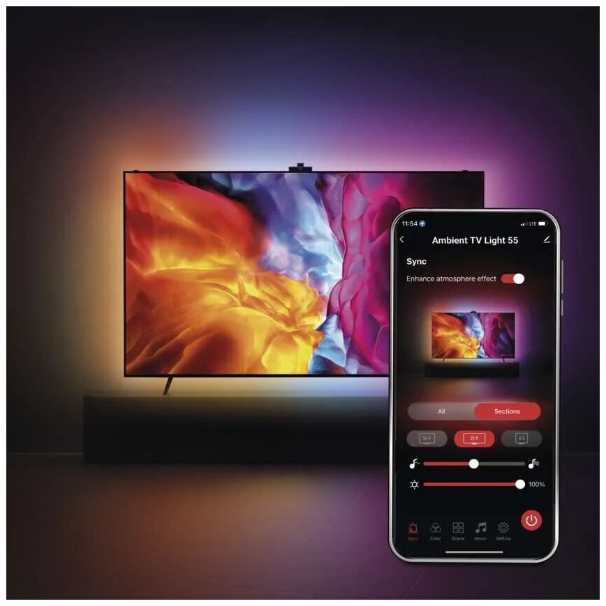 LED RGBIC Dimmabilni trak za TV GoSmart LED/24W/230V 55“