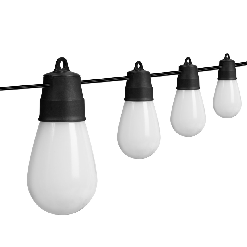 LED RGBIC solarni svjetlosni lanac s mogućnošću prigušenja 15xLED/1,3W/3,7/5V 2200 mAh 8 m IP65 crna + daljinski upravljač