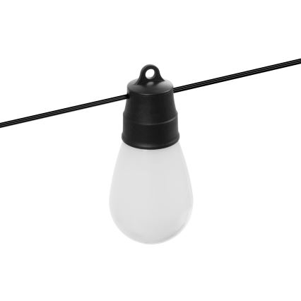 LED RGBIC solarni lanac s mogućnošću prigušivanja 30xLED/1,3W/3,7/5V 2200 mAh 14,37 m IP65 crna + daljinski upravljač