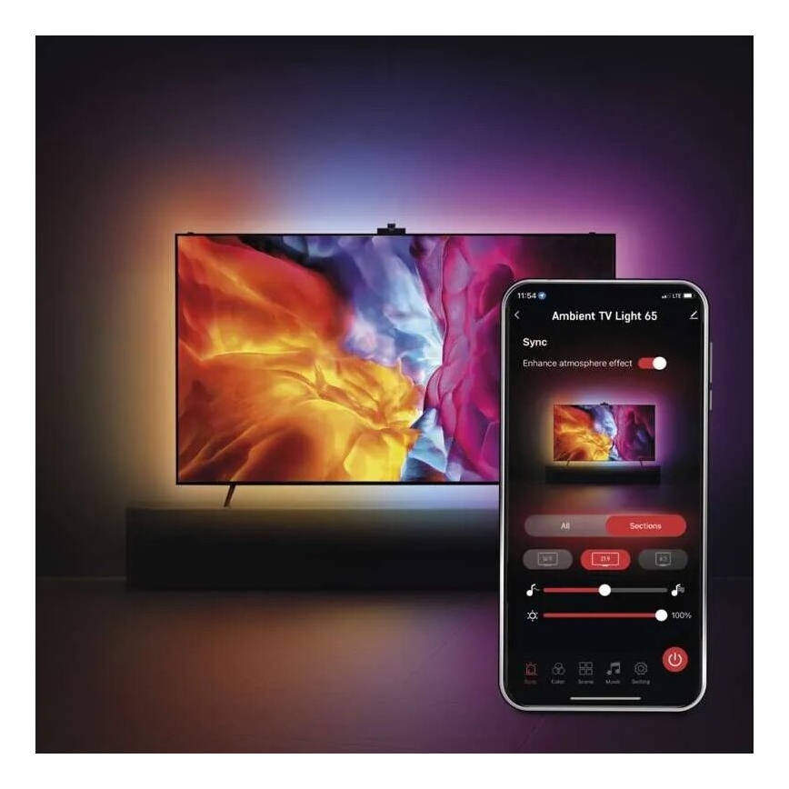 LED RGBIC traka za TV GoSmart LED/24W/230V 65
