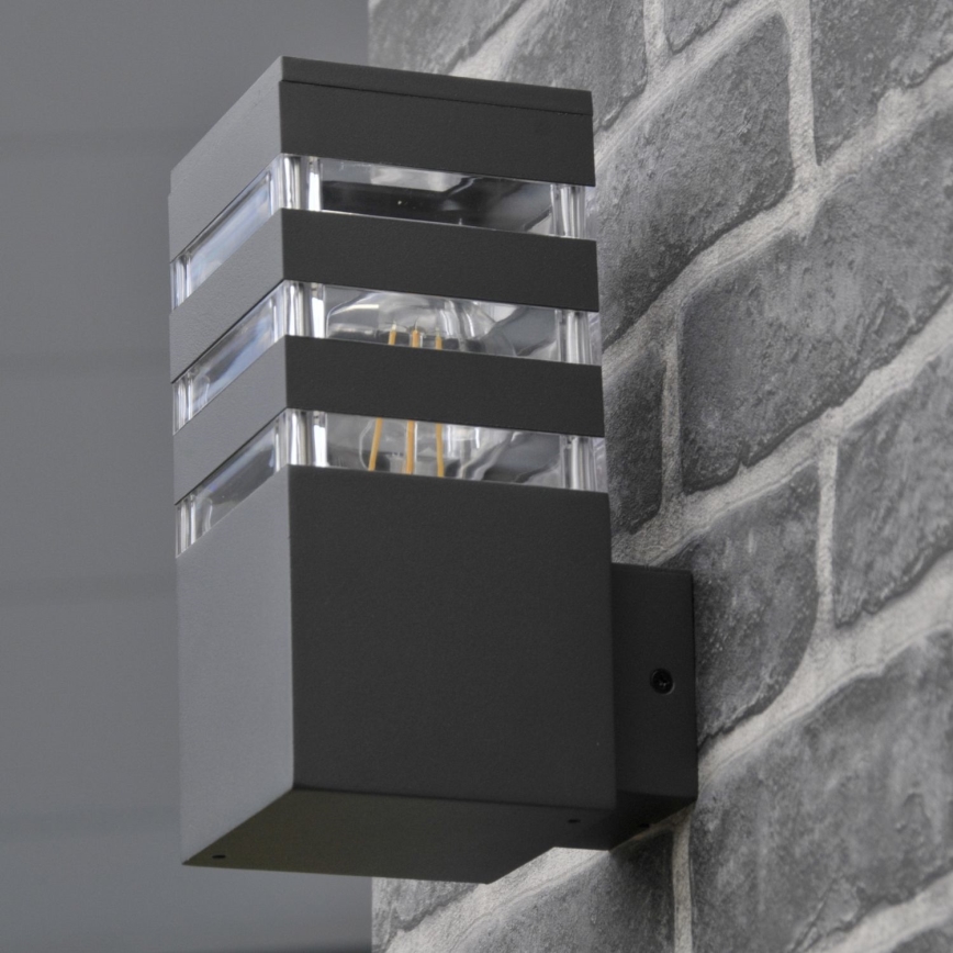 LED RGBW Prigušivo vanjsko zidno svjetlo TEKSAS 1xE27/12W/230V 2700-6500K IP44 antracit