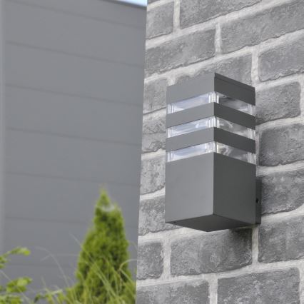 LED RGBW Prigušivo vanjsko zidno svjetlo TEKSAS 1xE27/12W/230V 2700-6500K IP44 antracit