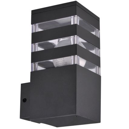 LED RGBW Prigušivo vanjsko zidno svjetlo TEKSAS 1xE27/12W/230V 2700-6500K IP44 antracit