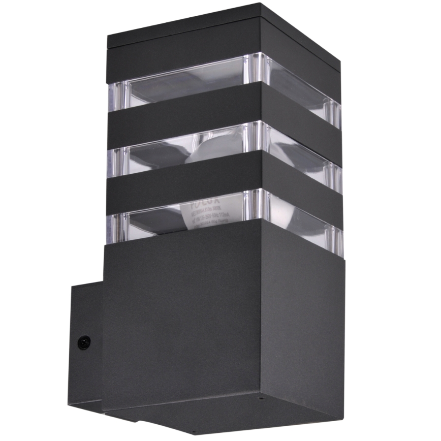 LED RGBW Prigušivo vanjsko zidno svjetlo TEKSAS 1xE27/12W/230V 2700-6500K IP44 antracit