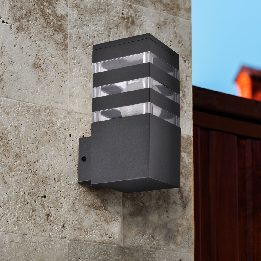 LED RGBW Prigušivo vanjsko zidno svjetlo TEKSAS 1xE27/9W/230V 2700-6500K Wi-Fi IP44 antracit