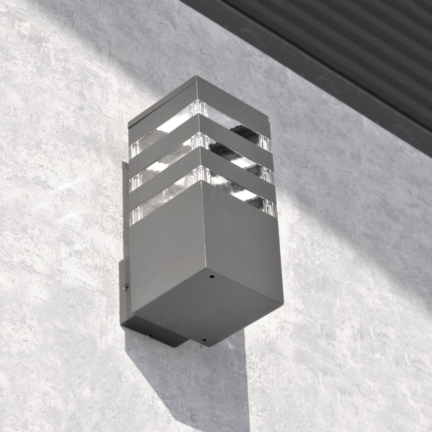 LED RGBW Prigušivo vanjsko zidno svjetlo TEKSAS 1xE27/9W/230V 2700-6500K Wi-Fi IP44 antracit