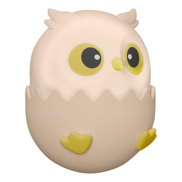 LED RGBW Dimmabilna dječja dodirna lampa OWL LED/1W/5V USB 1200 mAh sova ružičasta