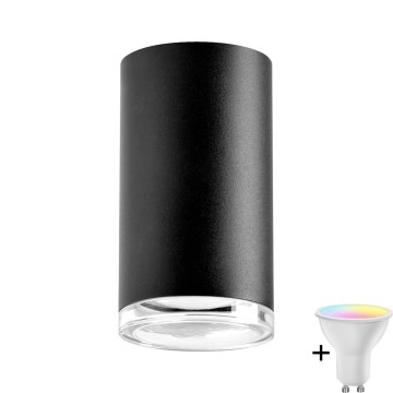 LED RGBW Dimmabilna kupaonska ugradna svjetiljka TURYN 1xGU10/6,5W/230V 2700-6500K Wi-Fi IP44 crna