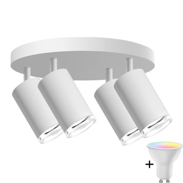 LED RGBW Dimmabilno kupaonsko spušteno svjetlo TURYN 4xGU10/6,5W/230V 2700-6500K Wi-Fi IP44 bijelo