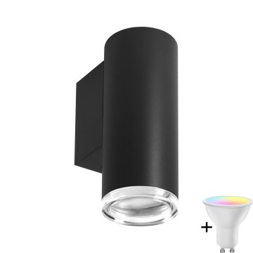 LED RGBW Dimmabilno kupaonsko zidno svjetlo TURYN 1xGU10/6,5W/230V 2700-6500K Wi-Fi IP44 crna