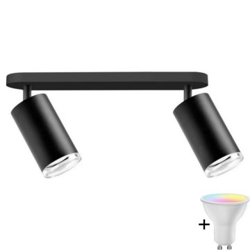 LED RGBW Dimmable kupaonska ugradna svjetiljka TURYN 2xGU10/6,5W/230V 2700-6500K Wi-Fi IP44 crna