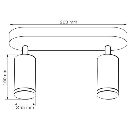 LED RGBW Dimmable kupaonska ugradna svjetiljka TURYN 2xGU10/6,5W/230V 2700-6500K Wi-Fi IP44 crna