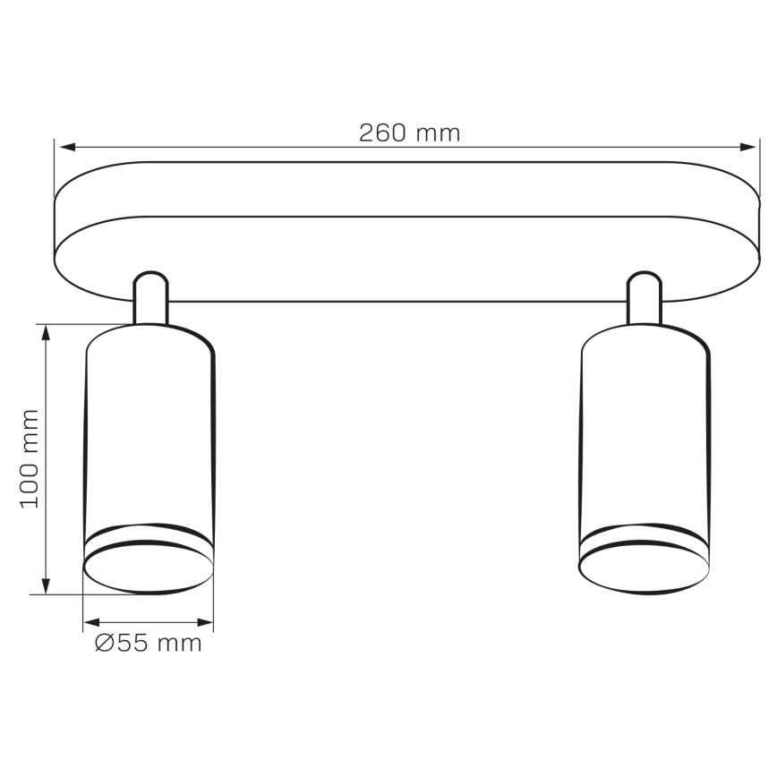 LED RGBW Dimmable kupaonska ugradna svjetiljka TURYN 2xGU10/6,5W/230V 2700-6500K Wi-Fi IP44 crna